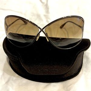 Tom Ford Shiny dark bronze sunglasses. In great condition.